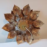 Vintage Gold Metal Wall or Ceiling Light "Sun"