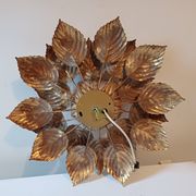Vintage Gold Metal Wall or Ceiling Light "Sun"