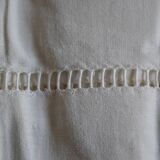 Antique linen sheet with Venetian scalloped edge, 240 x 325 cm, New Old Stock