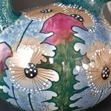 Iridescent porcelain vase with dandelion decoration, Amphora, Czechoslovakia, 1920.