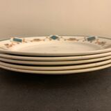 5 flat art deco plates signed Badonviller, Sans Souci model