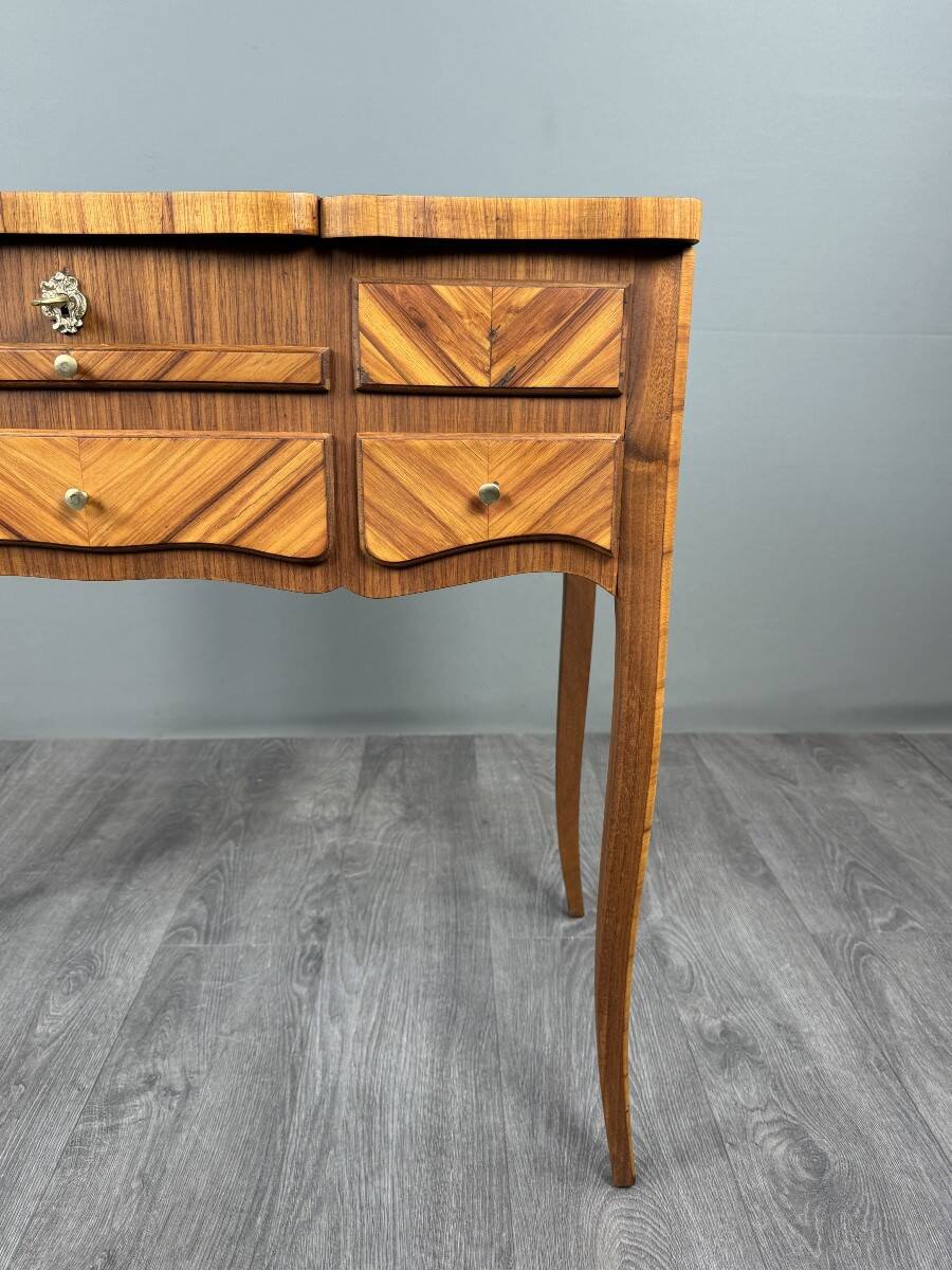 Marquetry Dressing Table, Louis XV Style, 20th Century