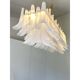 Contemporary Modern Frosted "Selle" Murano Glass Rectangular Chandelier in