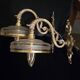 Brass wall sconces and Czechoslovak Art Deco globes