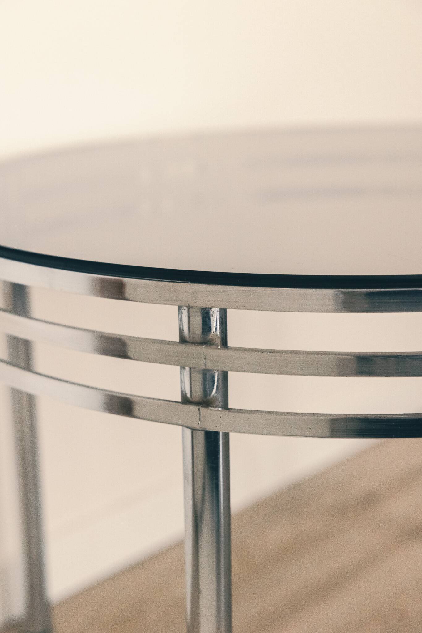Vintage 70s chrome coffee table