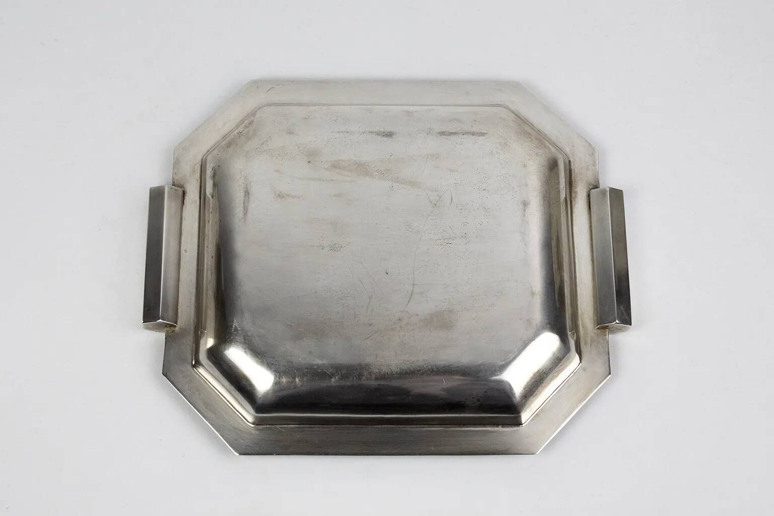 Art Deco set by Kirby Beard & Christofle – silver-plated box & tray