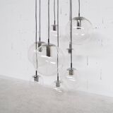 Chromium waterfall chandelier chromed by Raak holland 70