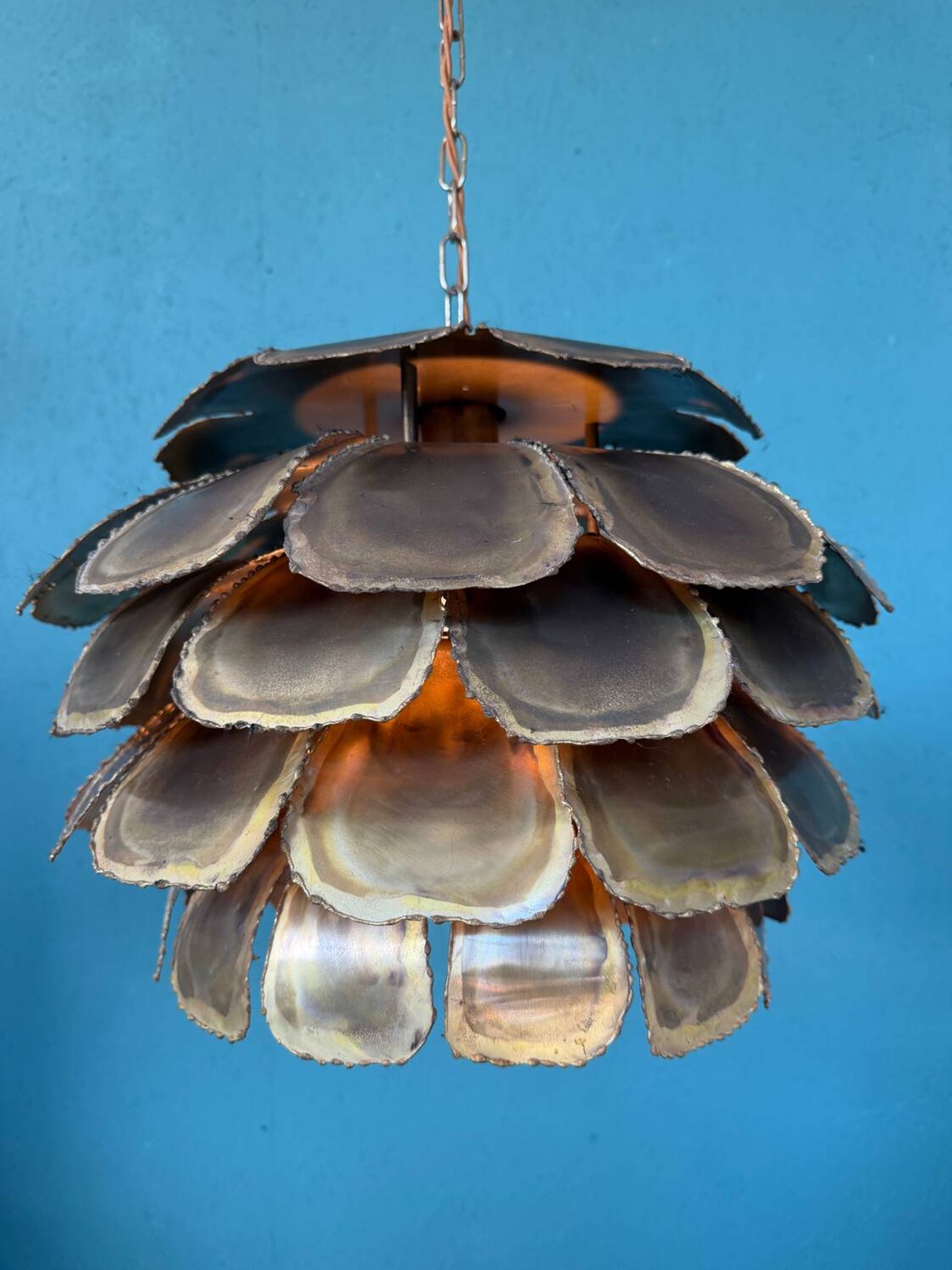 Mid Century Modern Brutalist Artichoke Pendent By Sven Åge Holm Sørens