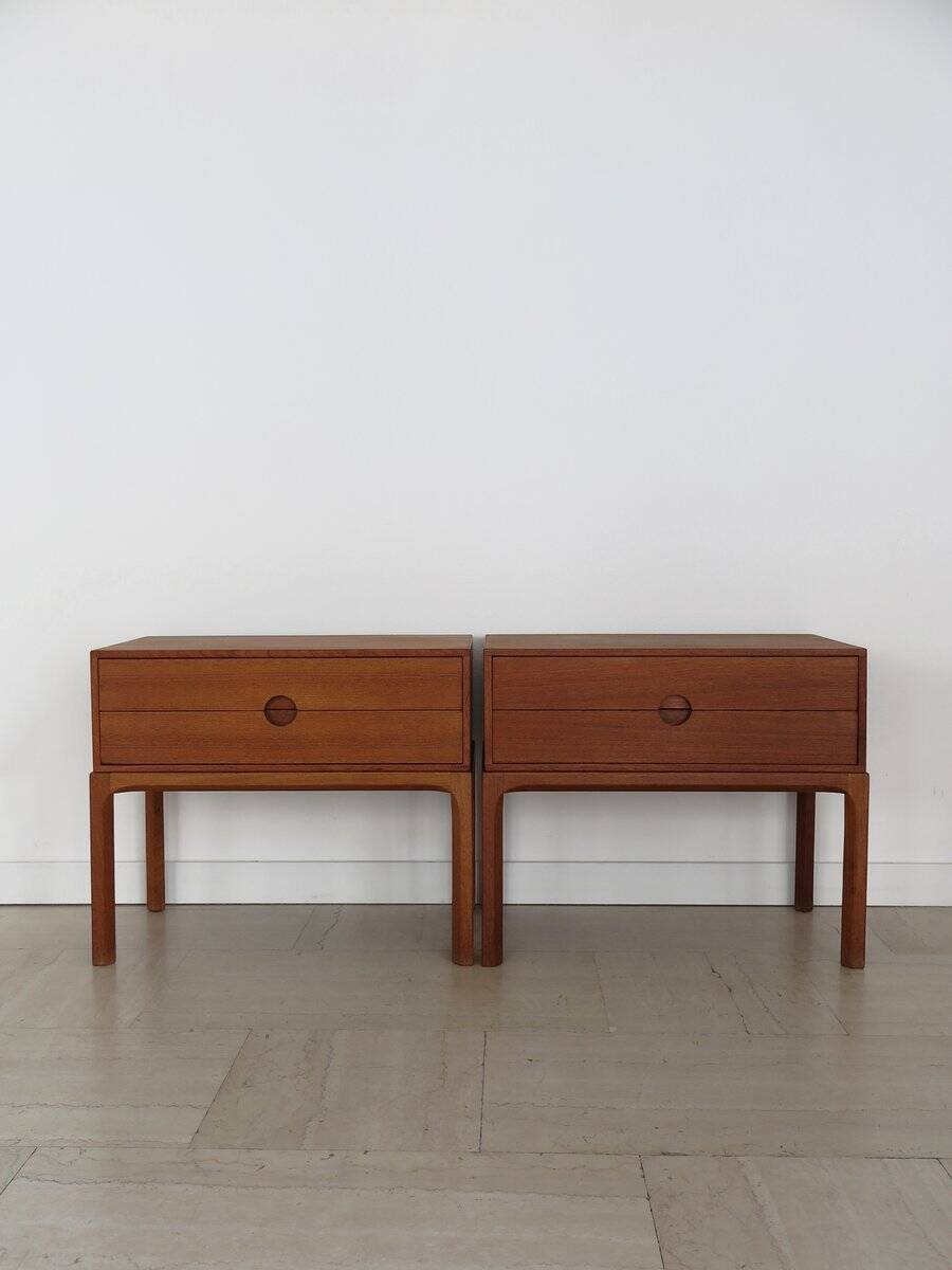Scandinavian Teak Nightstands by Kai Kristiansen for Aksel Kjersgaard, Denmark, 1960s, Set of 2
