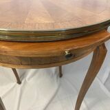 Old pedestal table style Louis XVI marquetry late nineteenth
