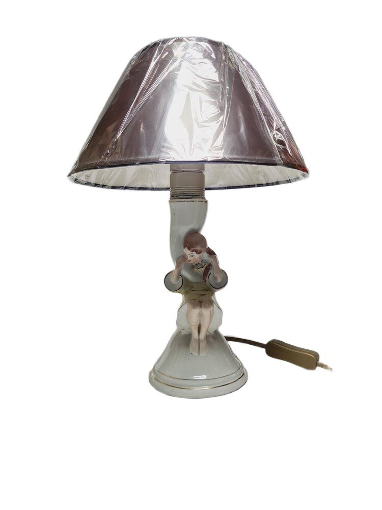 Art Deco bedside lamp by Ćmielów, Poland, 1950s