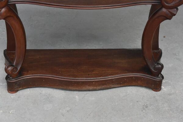 Console en acajou de style Napoléon III dessus marbre époque fin XIXème