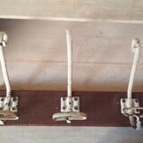 Antique vintage wooden and metal door coat-door country house coat-3 hooks
