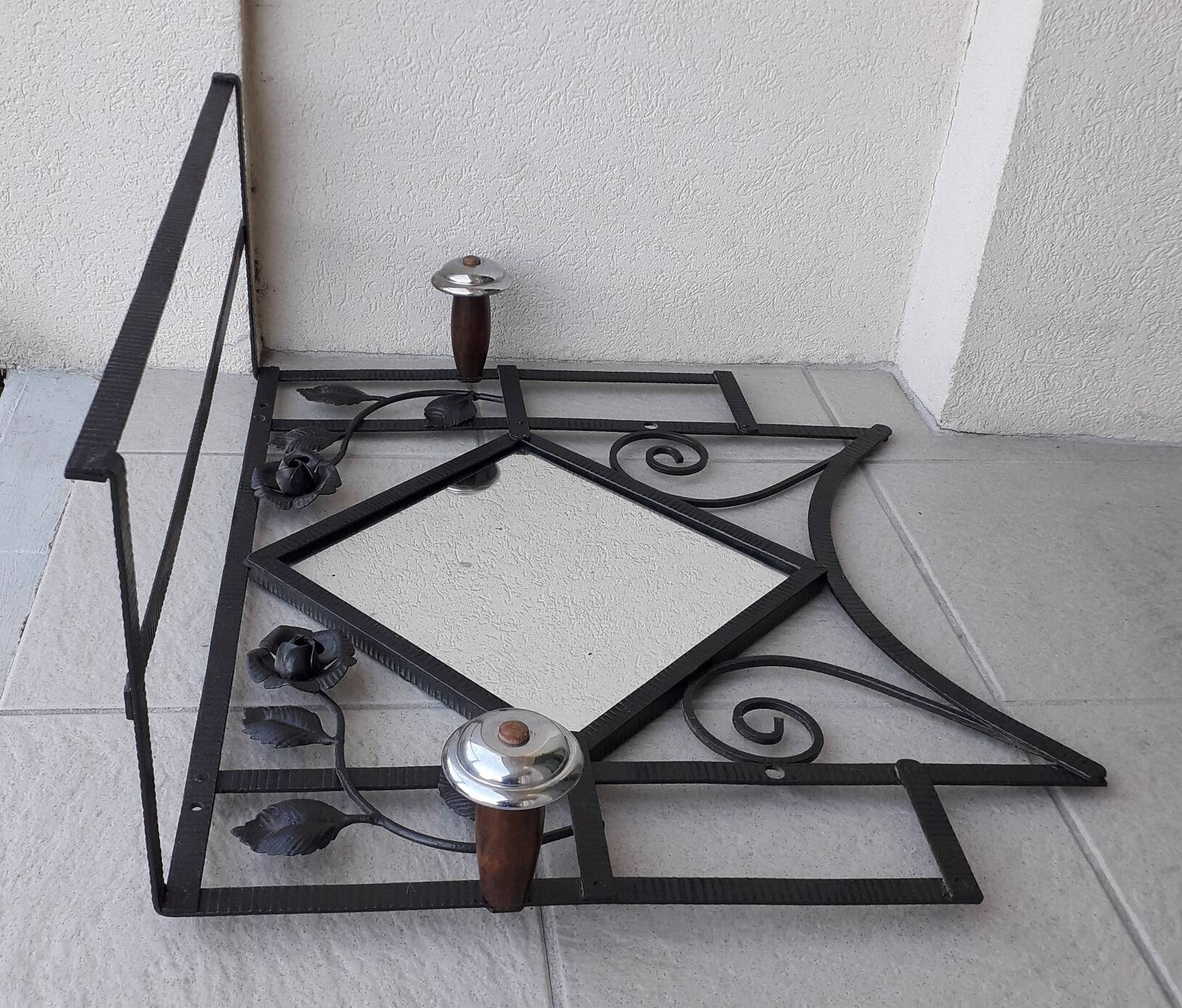 Wrought iron coat rack