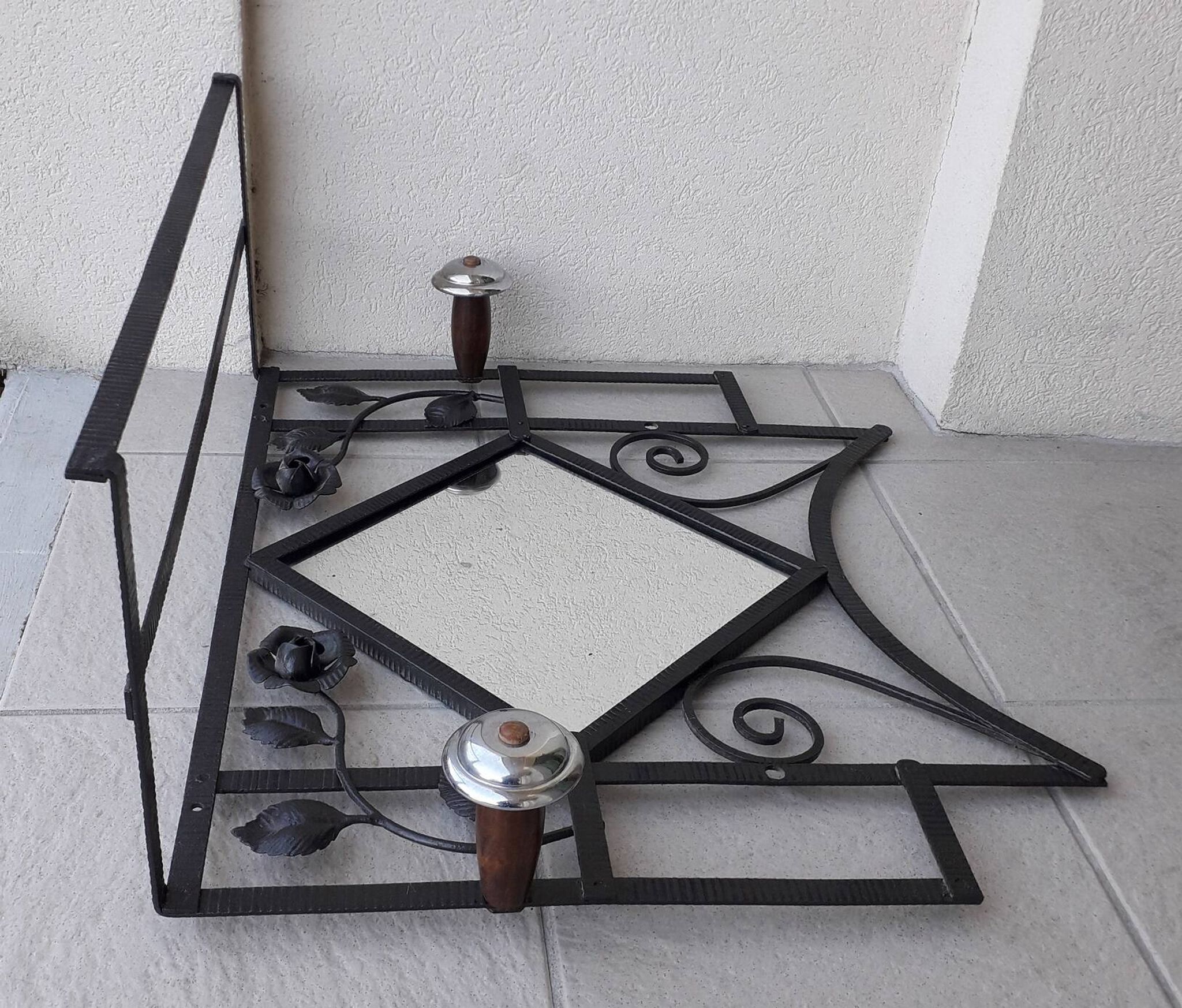 Wrought iron coat rack