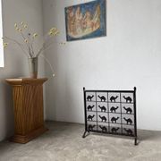 Wrought iron fireplace screen Les Marolles 1950