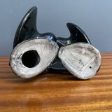Black ceramic figurine of 2 Pelicans by Miroslav Smutny 1960s