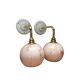 Paire d’appliques murales en opaline rose marbrée