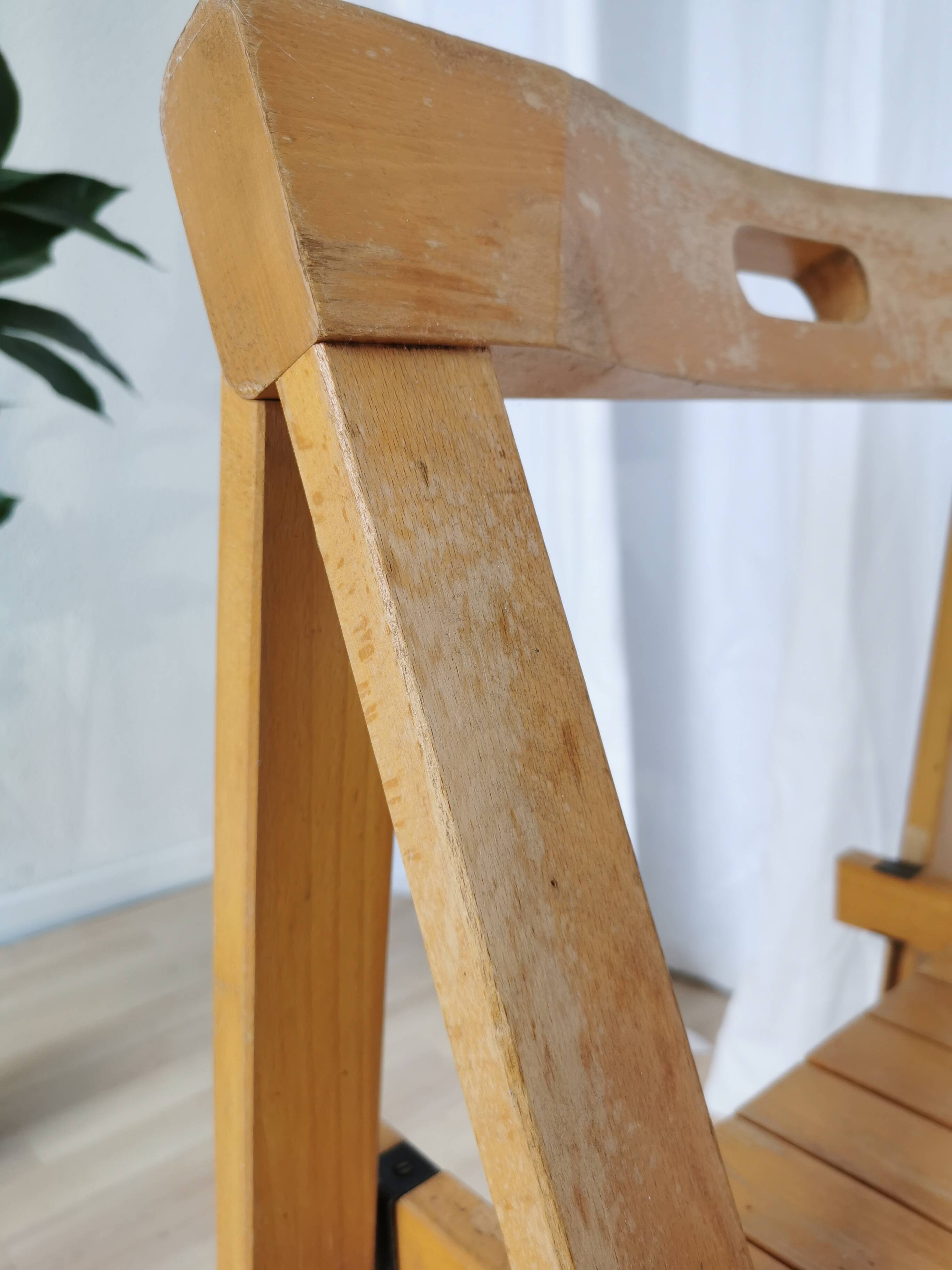 Vintage Trieste Folding Wooden Chair by Aldo Jacober, 1970s