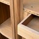 Art Deco wardrobe with bevelled mirror in solid raw walnut.