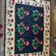 Tapis floral roumain tissé à la main en laine design bohème avec des fleurs 167x225cm