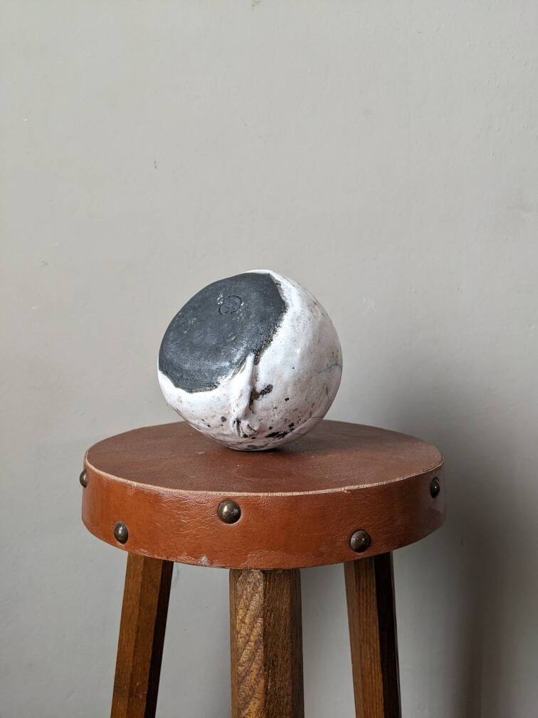 Handmade vase, Raku pottery, Japanese style, Japandi ceramics