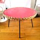 Coffee table wicker and metal design 60s