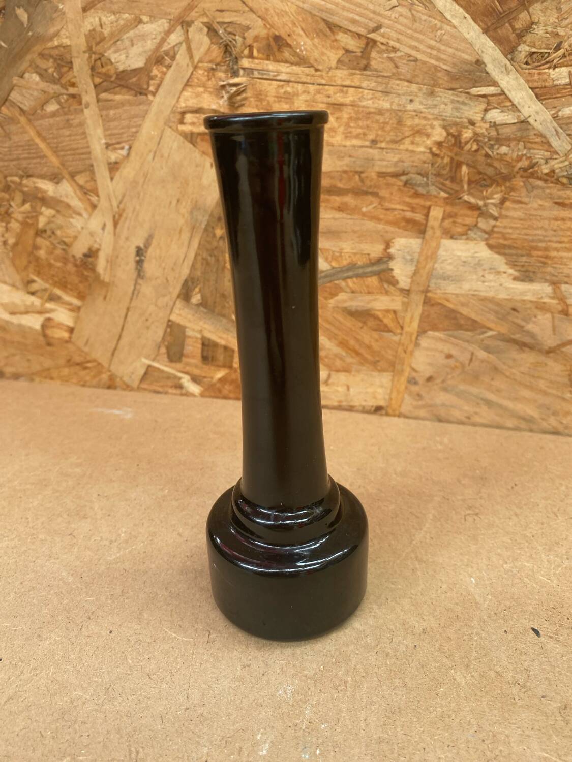 Old Black Opaline Soliflore Vase Made On Germany Vintage #B092
