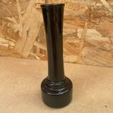 Ancien Vase Soliflore Opaline Noir Made On Germany Vintage #B092