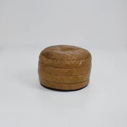 Round leather pouf De Sede from the 1970s.
