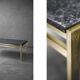 Vintage Mid-Century Italian Modern Brass Coffee Table with Stone Top, 1970s