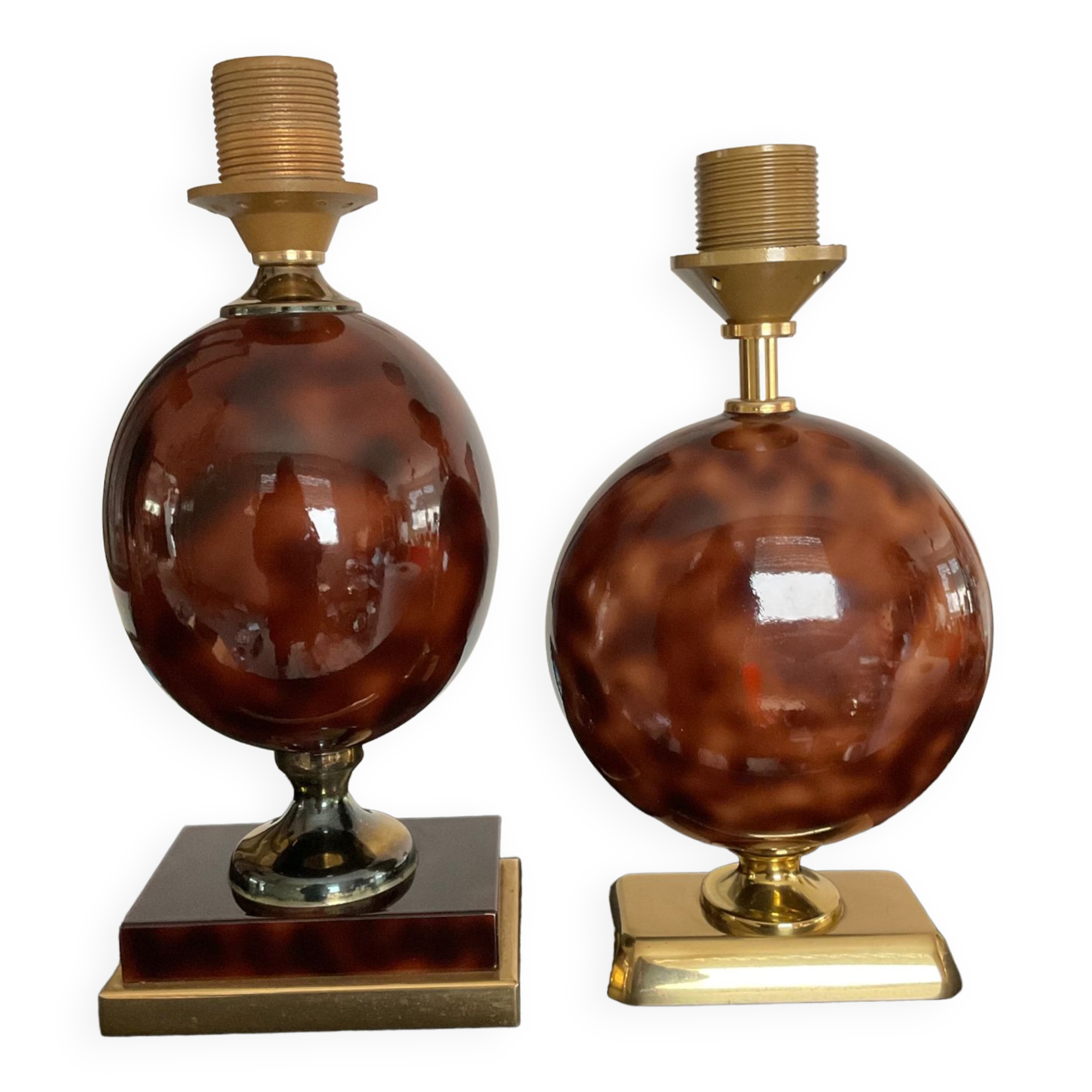 Duo of le dauphin lamp bases from the 70s and 80s