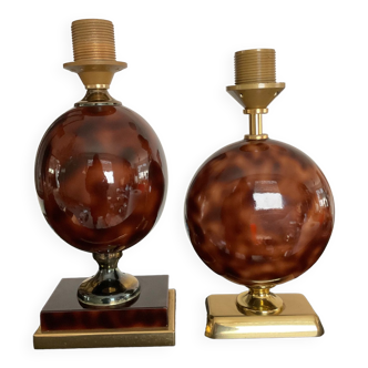 Duo of le dauphin lamp bases from the 70s and 80s