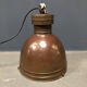 Old copper industrial church pendant light, Dutch 1930