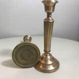 Pair of old brass candlesticks