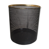 Paper basket in perforated sheet metal and brass 60