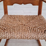 Rocking-chair, oak wood, natural fiber