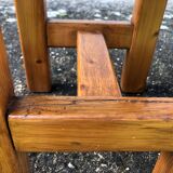 Old rustic vintage brutalist wooden stools