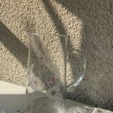 Orangeade decanter with ancient engraved flowers