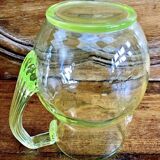 Ancien gros pichet carafe pot broc à eau en ouraline