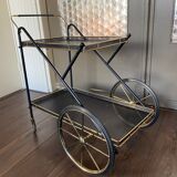 Vintage Italian brass and metal bar cart, 1950s