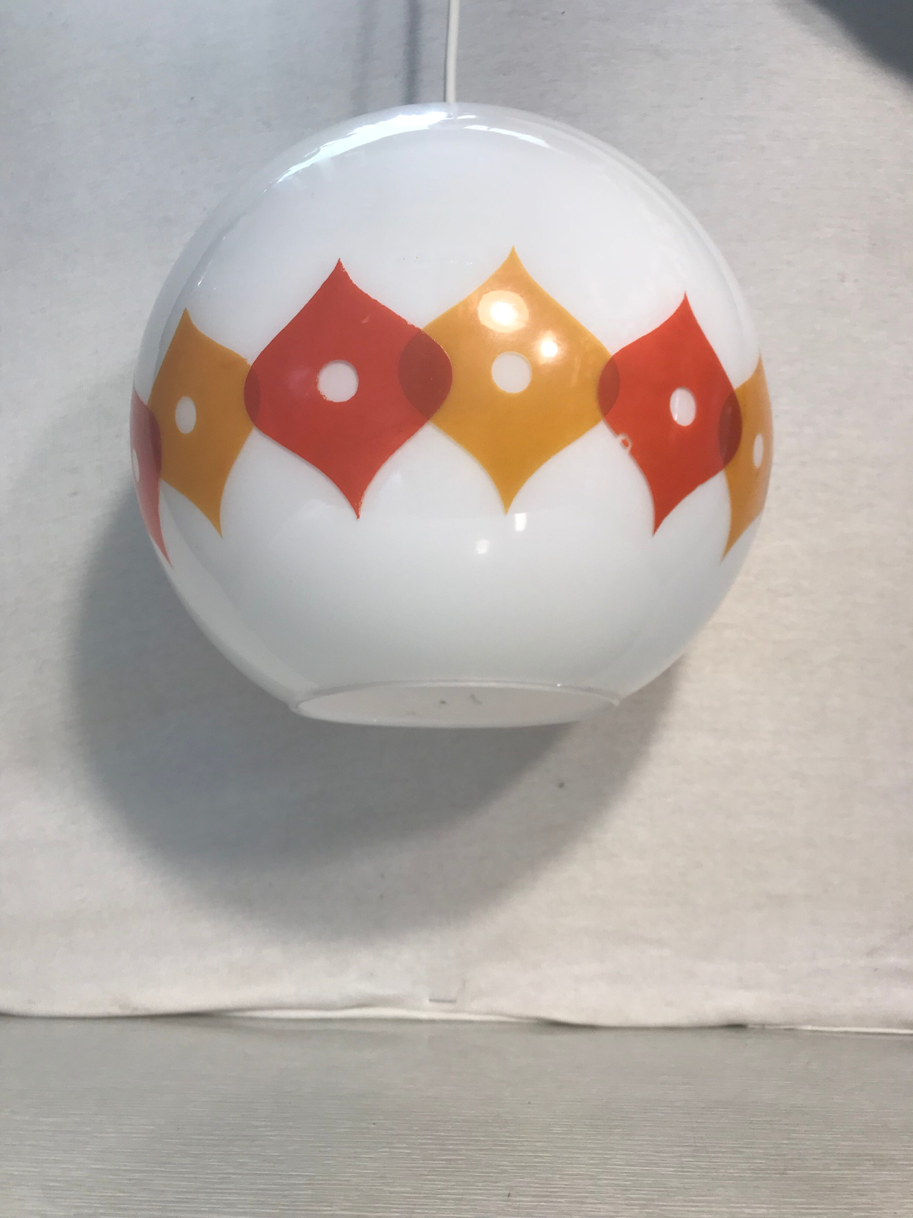 Old opaline hanging lamp years 70