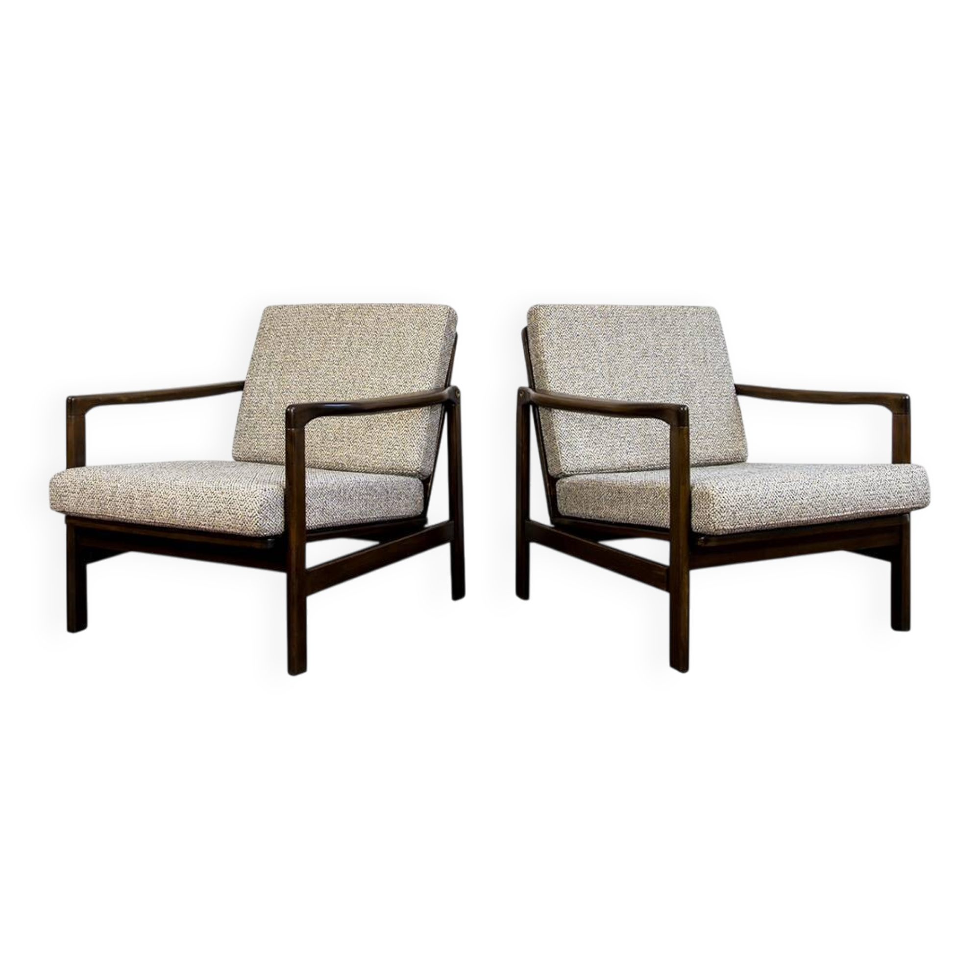 Mid Century Armchairs By Zenon Bączyk, 1960's, Set Of 2