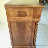 Chest of drawers in oak and pink marble 50s