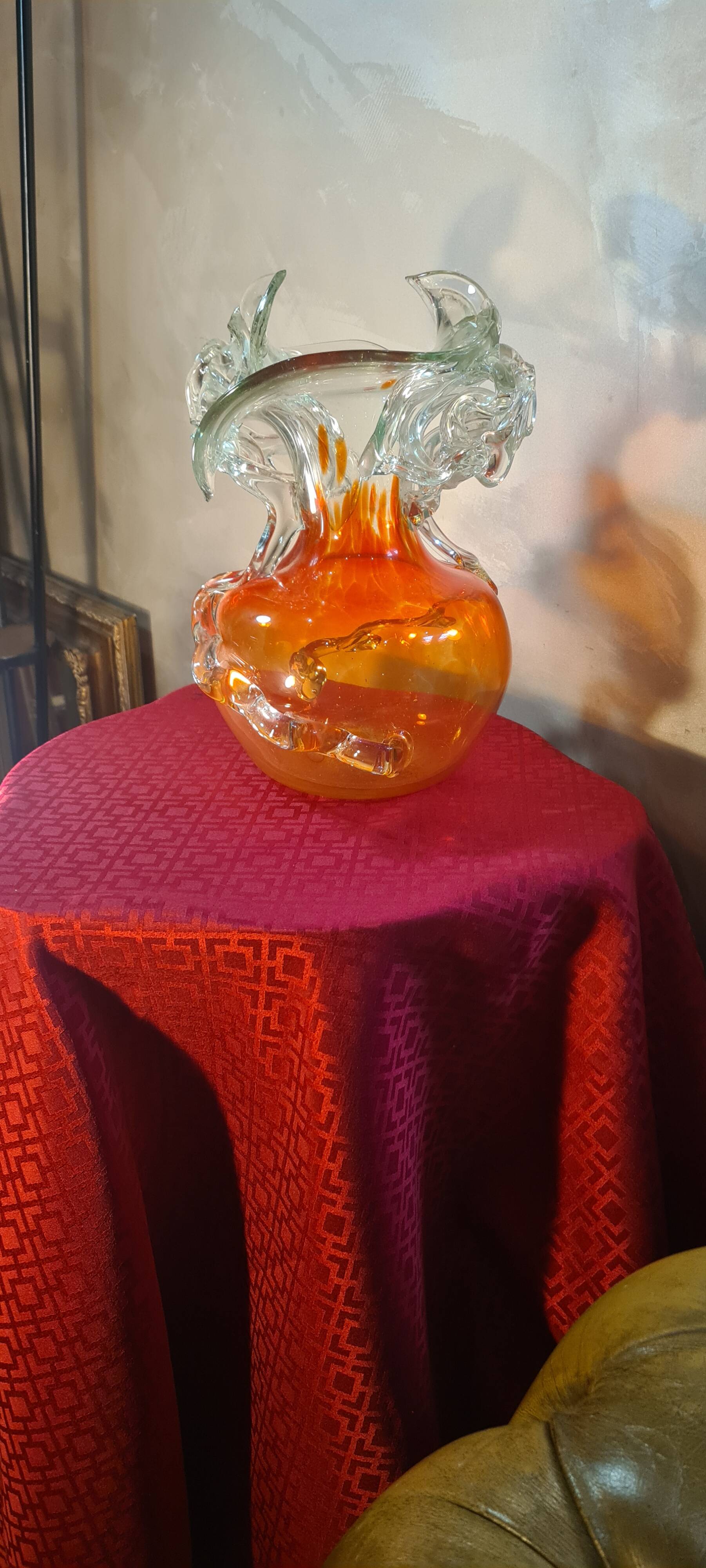 Murano glass vase, Venetian vase, hand blown glass vase