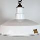 Industrial White Enamel Factory Pendant Lamp from Quadrangle Mfg. Co.,1960s