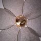 Suspension luminaire fleur XXL, 6 pétales en métal et lin