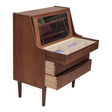 Commode danoise des années 1960, état d'origine, miroir pliable, bois de teck massif.