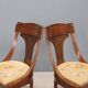 Antique Louis-Philippe chairs in walnut and fabric, Italy, 19th century.