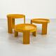 Set of 3 yellow Marema nesting tables by Gianfranco Frattini for Cassina, 1960